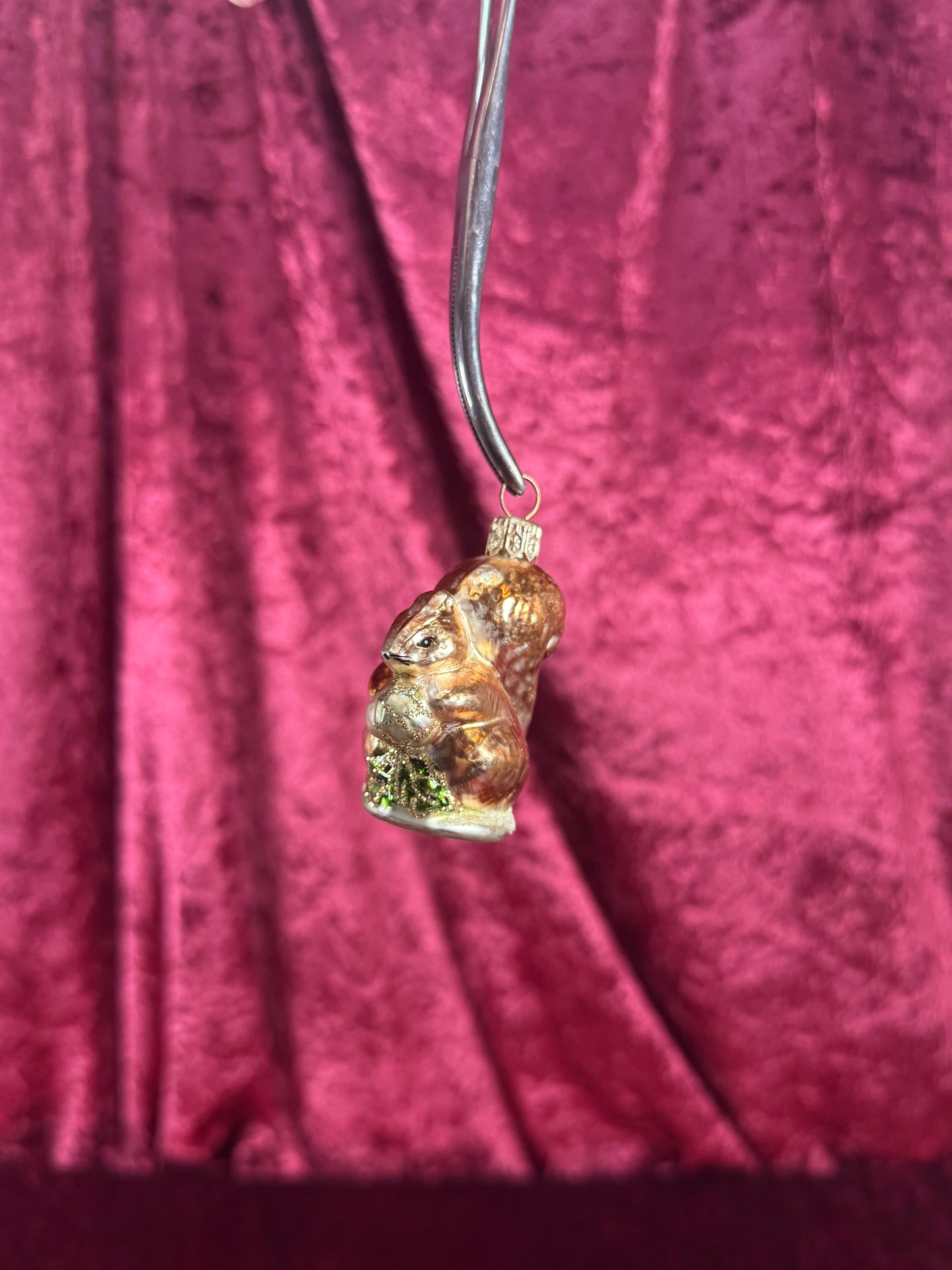 Vintage Christmas - Handblown Glass Ornament - Little Squirrel - 2.75"