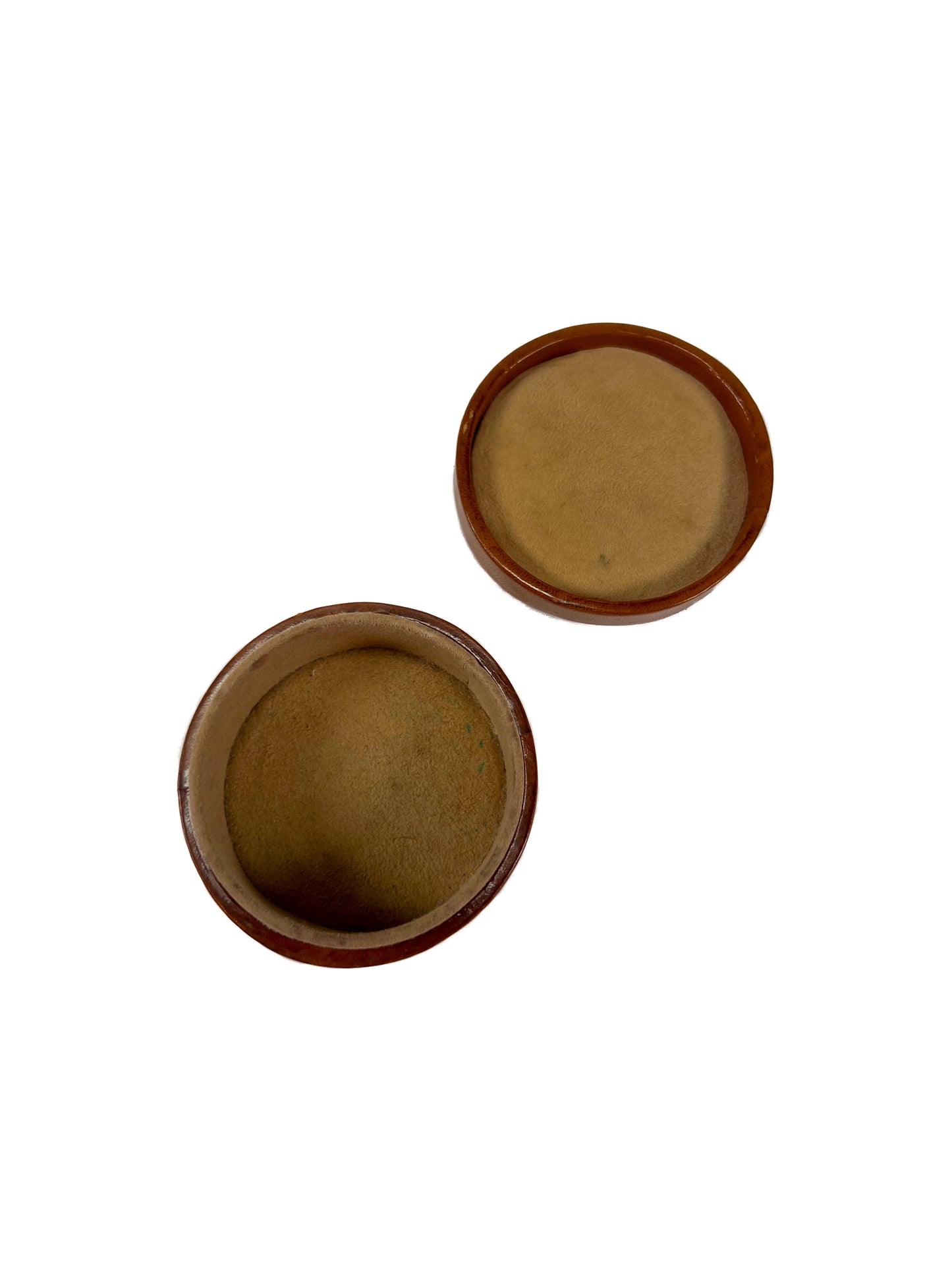 Vintage Jewelry Box - Genuine Leather - Embossed Gold Top Hat, Cane and Glove - Roos Bros California - Made In Italy