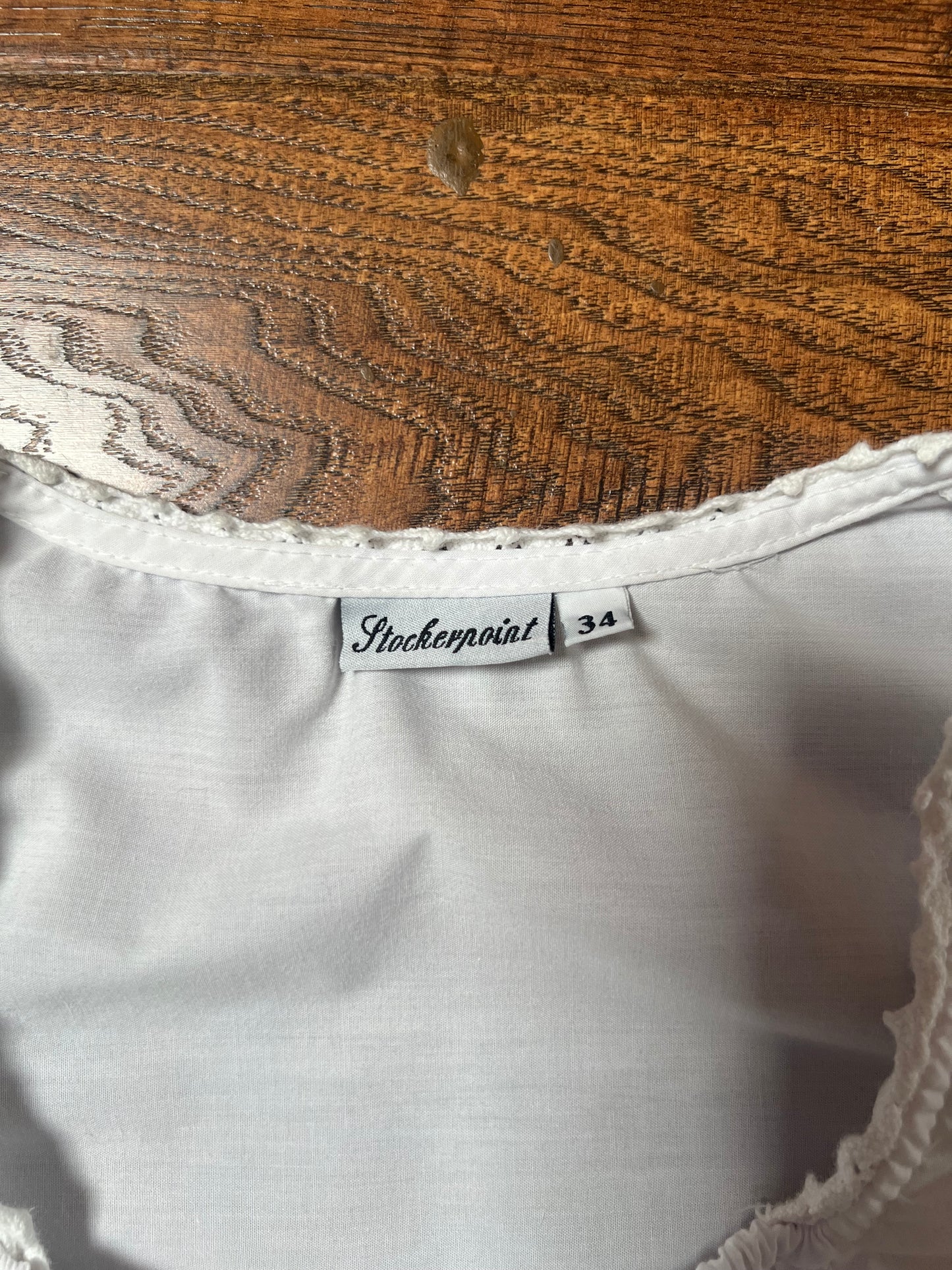 Vintage Clothing - Drindl Blouse with Puff Sleeves - White - X-Small - Stockerpoint