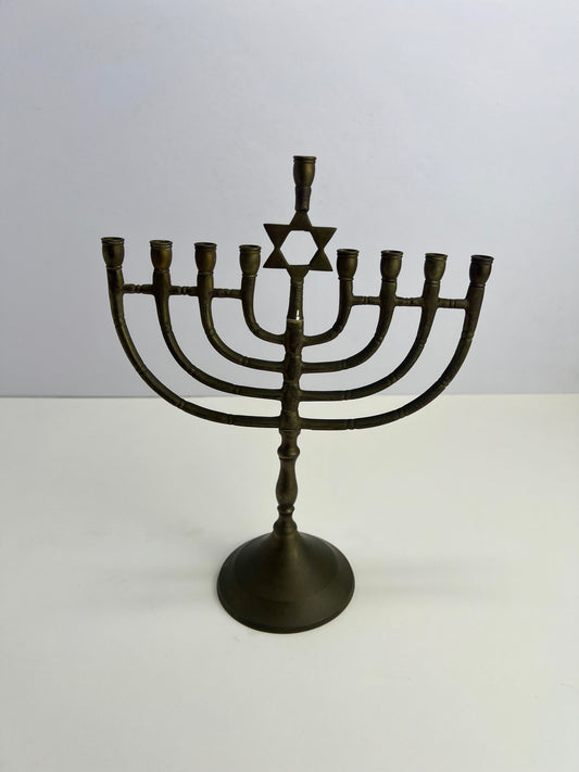 Vintage Holiday Decor - Menorah - Brass