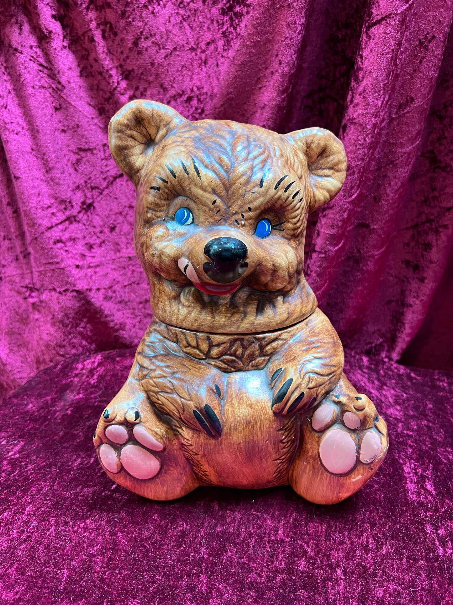 Vintage Kitchen - Ceramic Cookie Jar - Teddy Bear - Gilner Pottery