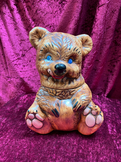 Vintage Kitchen - Ceramic Cookie Jar - Teddy Bear - Gilner Pottery
