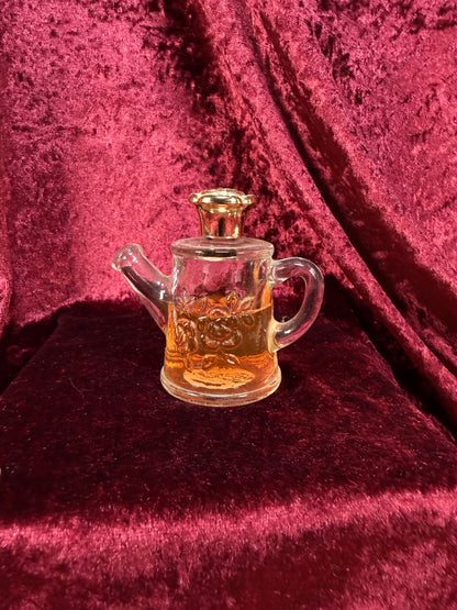 Vintage Glass Perfume Bottle – Miniature Watering Can - Roses, Roses - Avon