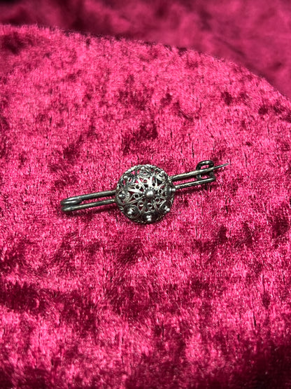 Vintage Jewelry - Poison Ring and Brooch Set - Sterling Silver - Made In Italy - Size 4