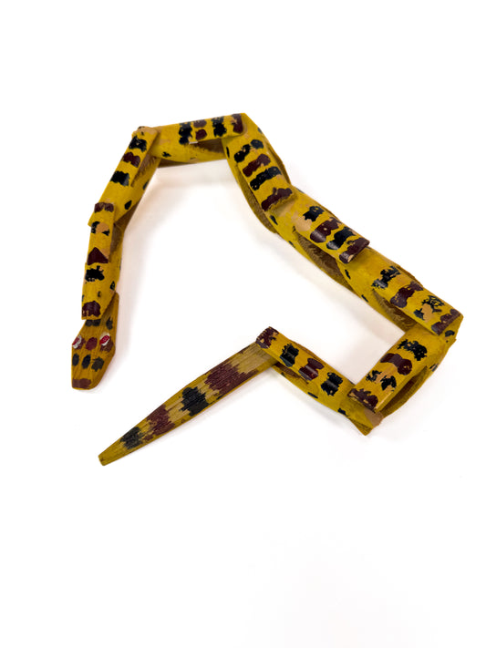 Vintage Carved Wood Toy - Articulated Snake