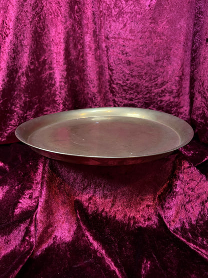 Vintage Brass Vanity Tray - Large Round Minimalist Perfume Display