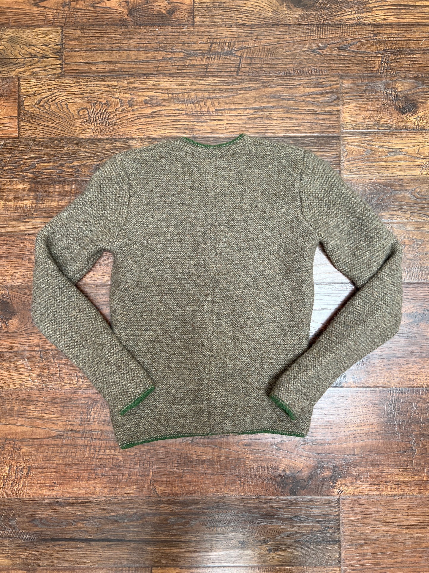 Vintage Clothing - Button Front Wool Cardigan - Brown, Green, and Red - X-Small - Hammerschmid