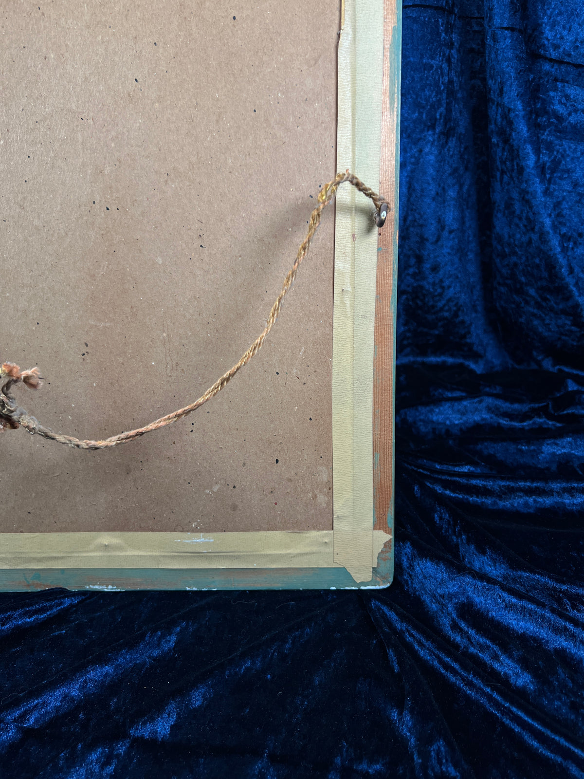 Vintage Wood Framed Mirror - Etched Floral Glass Moss Green Painted Frame