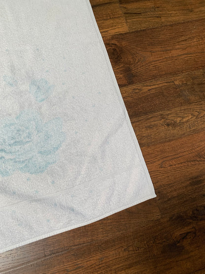 Vintage Pacific Supersorb Bath Towel - Teal Rose & Polka Dot
