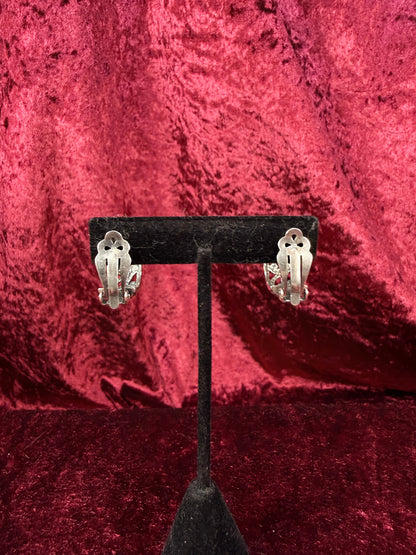 Vintage 925 Sterling Silver Clip On Hoop Earrings – Scroll Pattern - Silpada