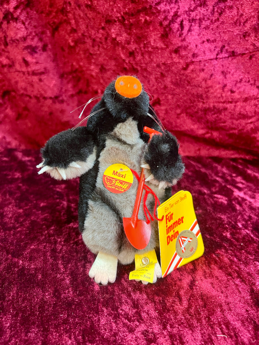 Vintage Collectibles - Miniature Stuffed Toy - Maxi The Mole - 2180/12 - Steiff - Germany
