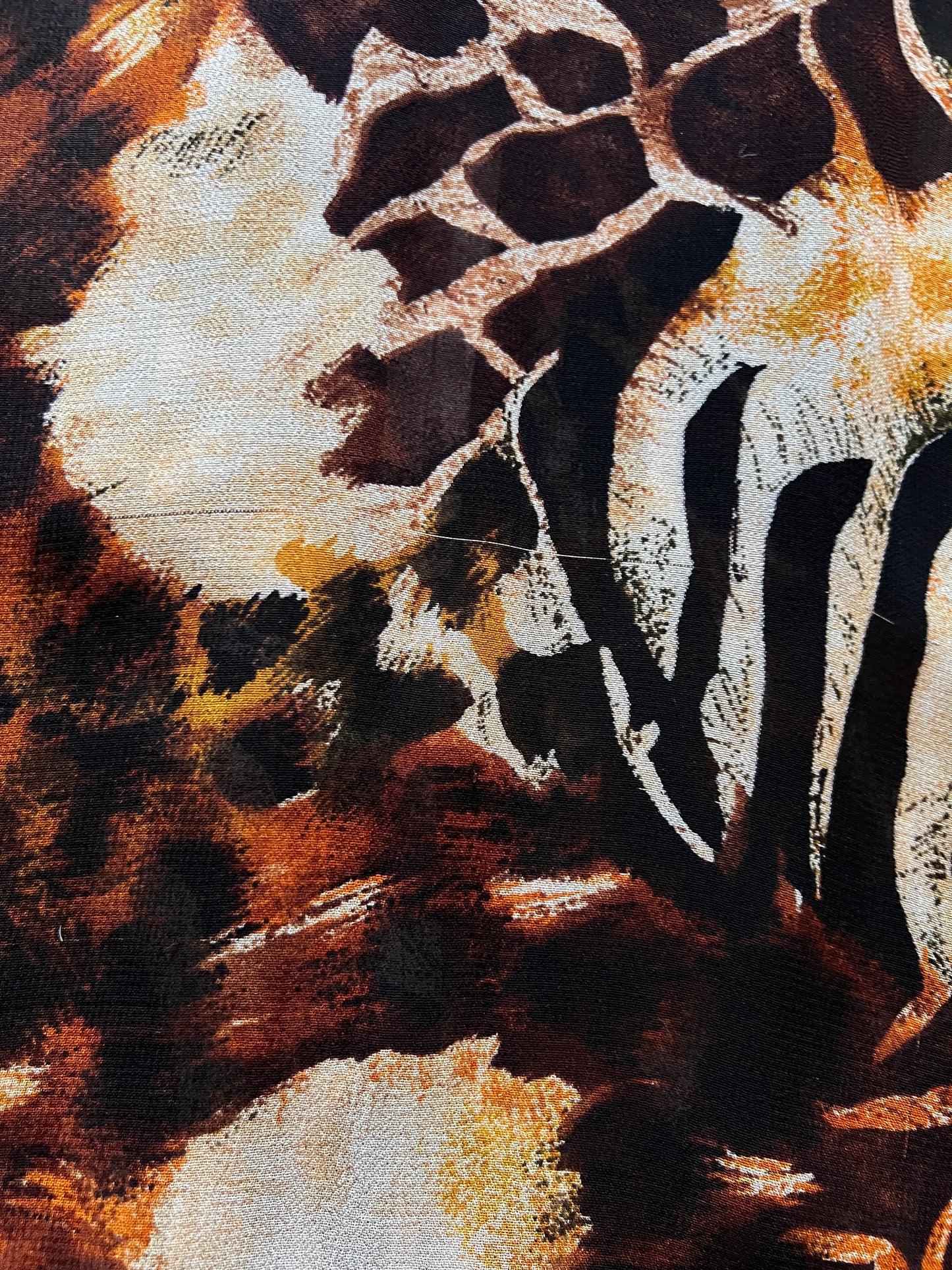 Vintage Rayon Button Front Shirt - Patchwork Animal Print by Avenue - 2X-Large