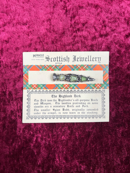 Vintage Jewelry - Brooch - The Highland Dirk - Miracle - Made In Scotland
