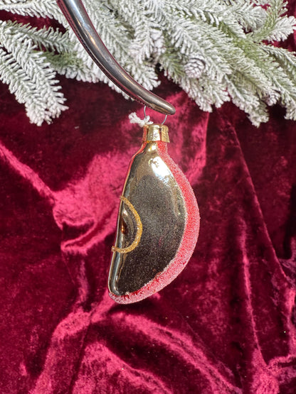 Vintage Christmas - Handblown Glass Ornament - Apple Slice - Czech Republic