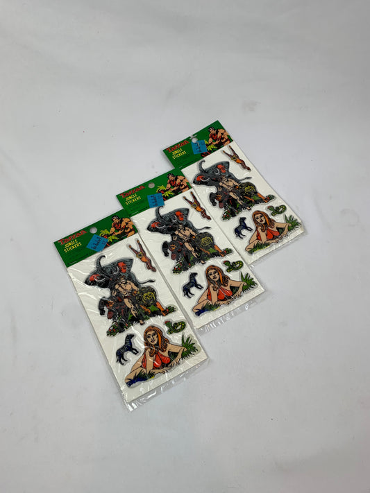 1979 Imperial Toy Corporation Sealed Tarzan Puffy Jungle Stickers - #8016 - Set of 3