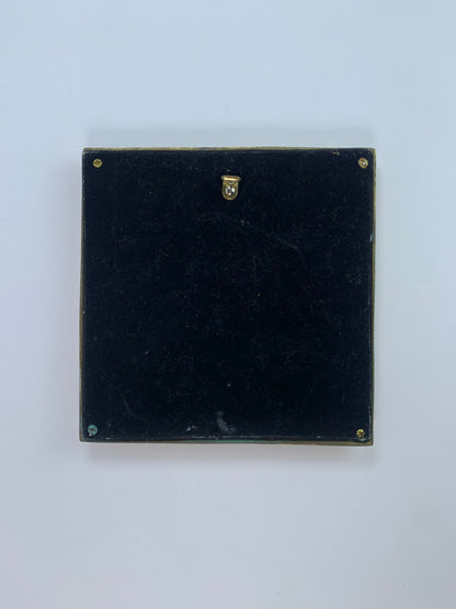 Vintage Brass Frame Mirror - 7" Square