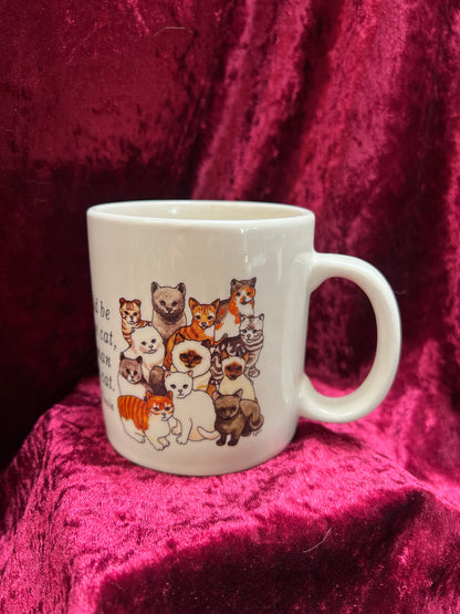 Vintage Mug - Novelty Stoneware Coffee Cup - If Man Could Be Crossed With The Cat - Made In China
