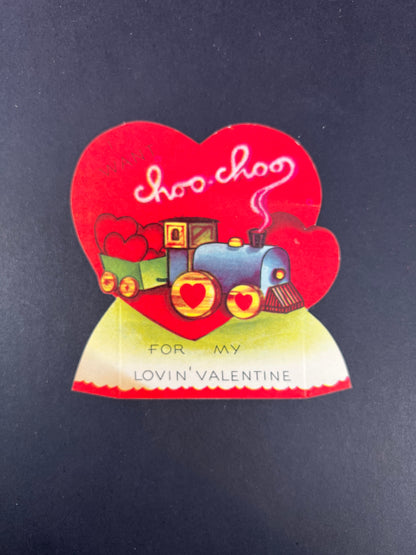 Vintage Ephemera - Valentine’s Day Card - I Want Choo Choo - A-Meri-Card - USA