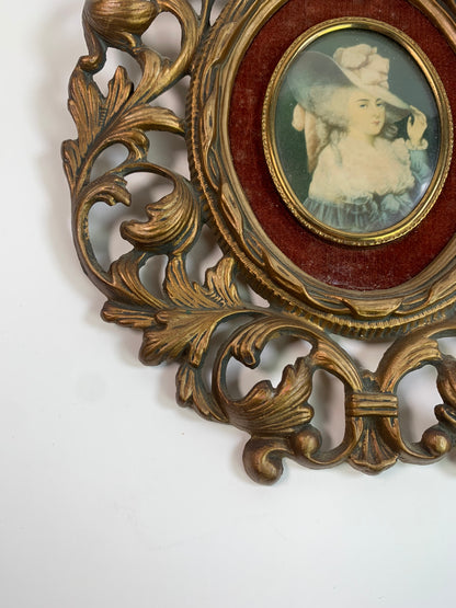 Vintage Cameo Creation Rococo Style Framed Art - Elizabeth, Duchess of Devonshire