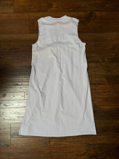 Vintage Tolga Designs Cotton Nightie - Lavender with Lace Trim - Size Large
