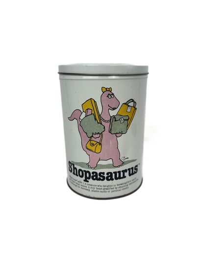 Vintage 1980s Shopasaurus Tin Container - Cliff Galbraith