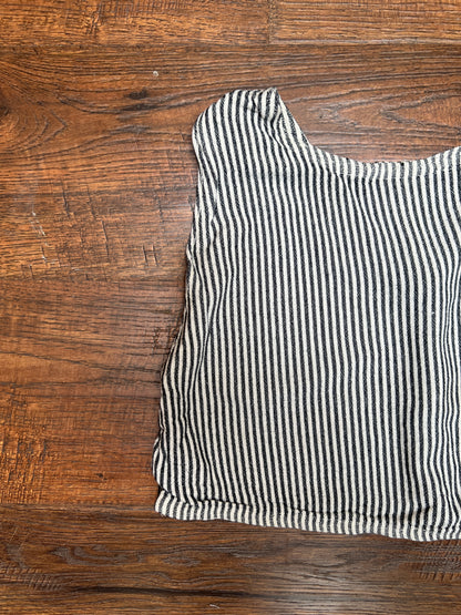 Clothing - Tank Crop Top - Black And White Stripes - Medium