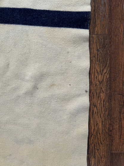 Vintage Military Issue Wool Blanket – WWII US Navy Blue Stripe