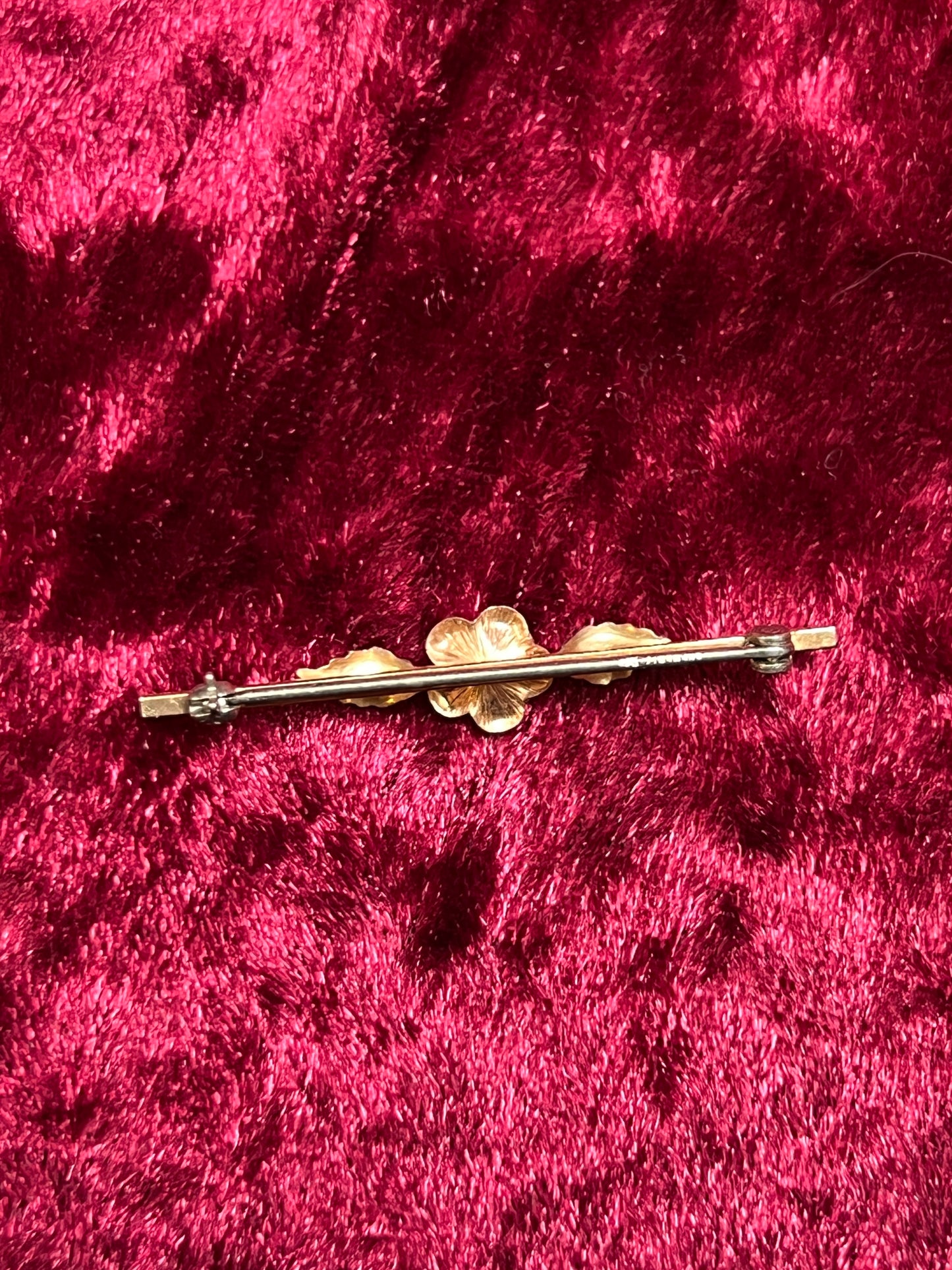 Vintage Jewelry - Brooch - Gold Tone - Pink Rose - Krementz