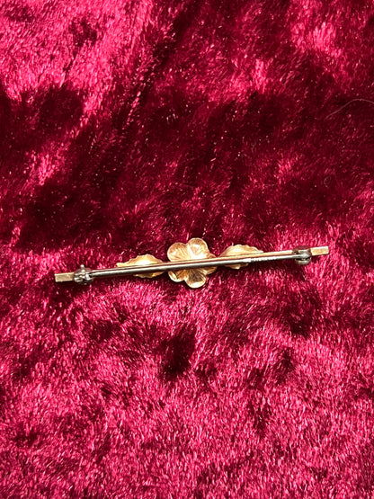 Vintage Jewelry - Brooch - Gold Tone - Pink Rose - Krementz