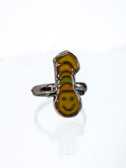 Vintage Ring - 1990s Smiley Face with Hat - Adjustable Ring