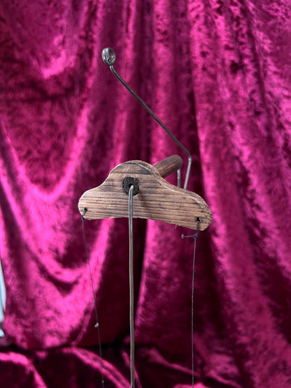 Vintage Marionette Puppet - Ugly Witch Character Folk Art