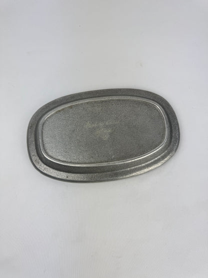 Vintage Oneida Cambridge Colonial Pewter Ashtray 1970s Surgeon General Warning