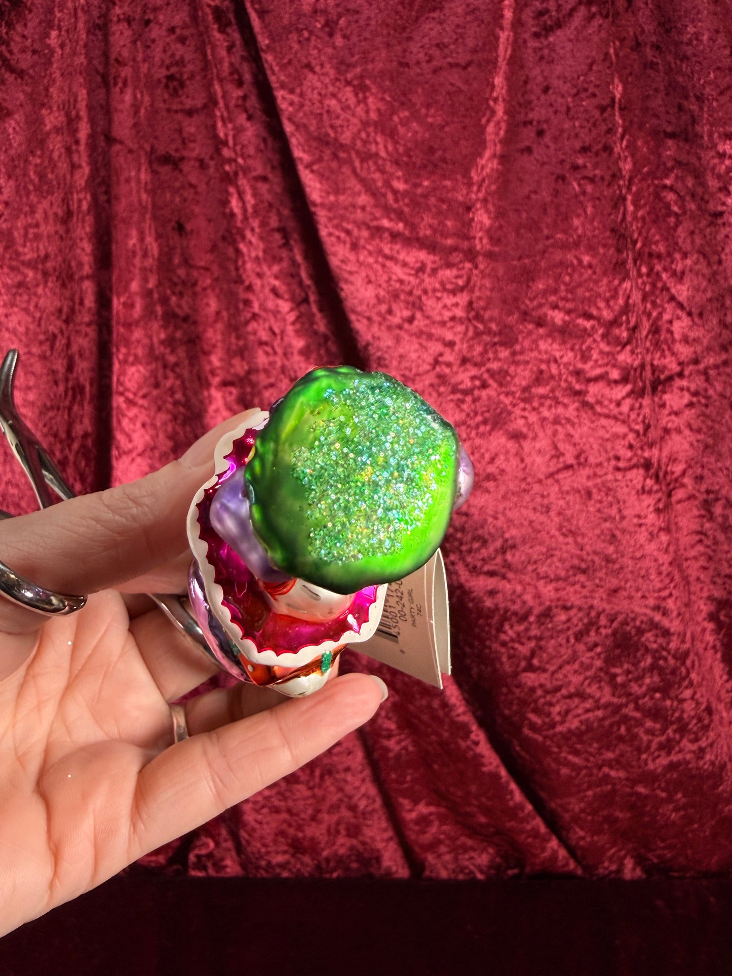 Vintage Christmas - Handblown Glass Ornament - Party Girl Bunny - 74C - Christopher Radko