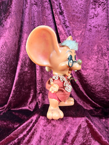 Vintage Collectible - Roy Des of Florida Mrs. Claus Mouse Bank - Troll Doll 1970s