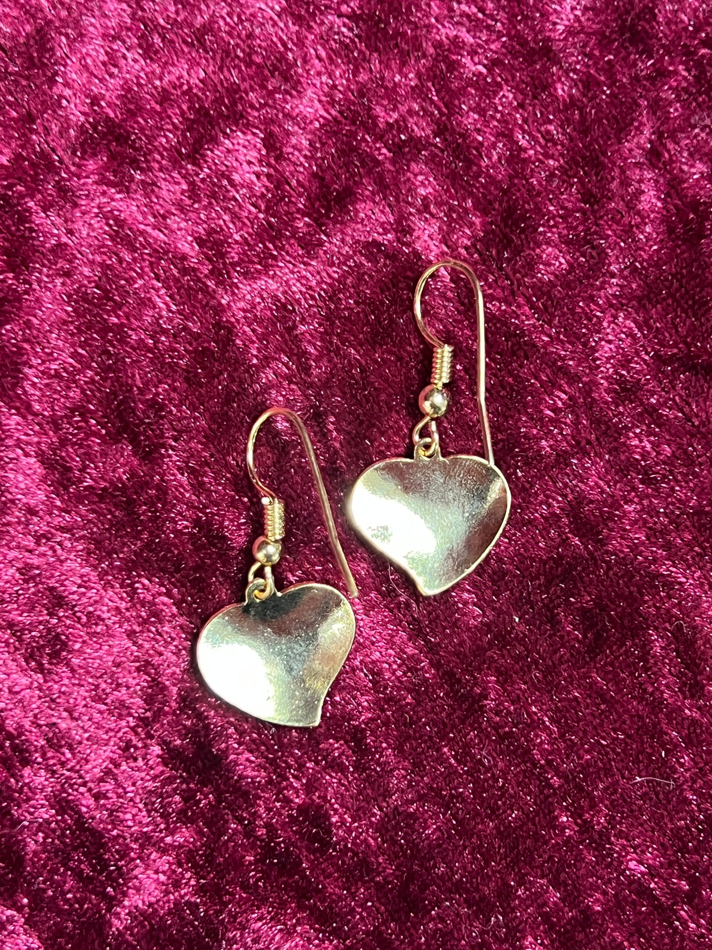 Vintage Jewelry - Earrings - Cloisonné Hearts - Butterfly and Rose - Made In Taiwan R.O.C.