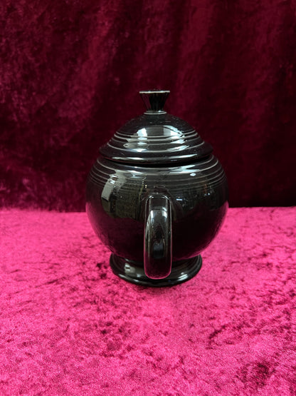 Vintage FIestaware Ceramic Teapot - Homer Laughlin Black 44 Oz Serving Pot