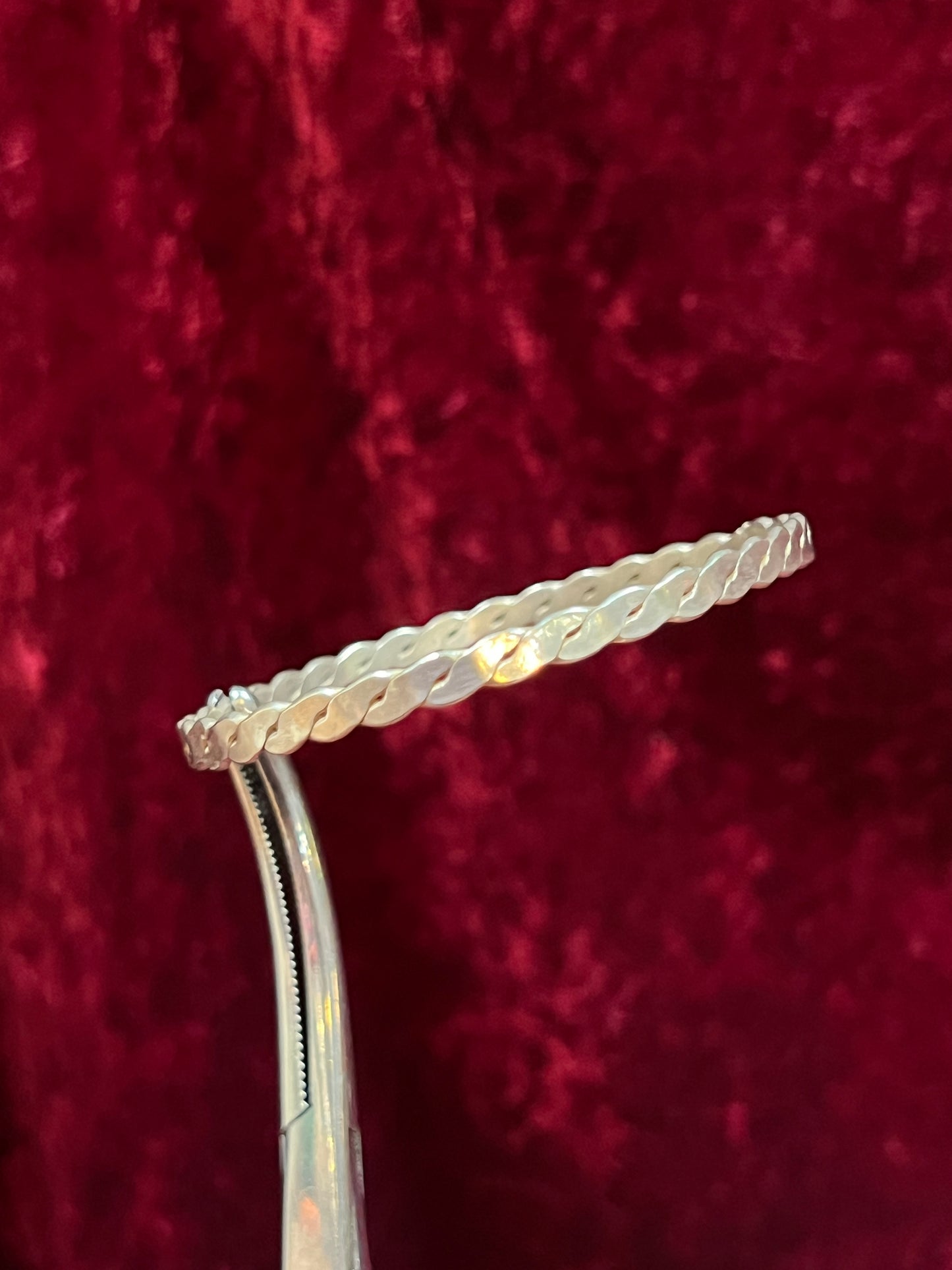 Vintage Jewelry - Bangle Bracelet - 925 Sterling Silver - Braided Twist