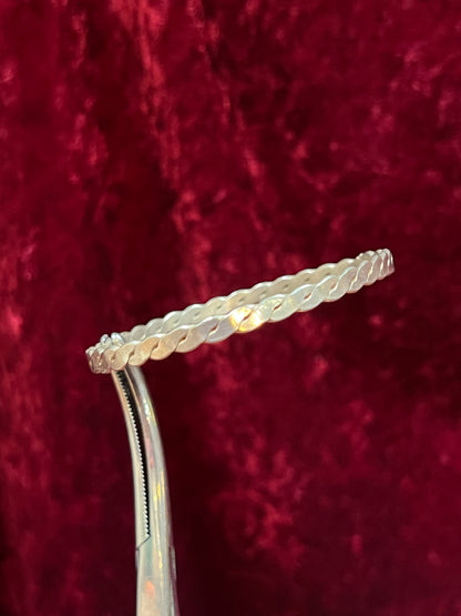 Vintage Jewelry - Bangle Bracelet - 925 Sterling Silver - Braided Twist