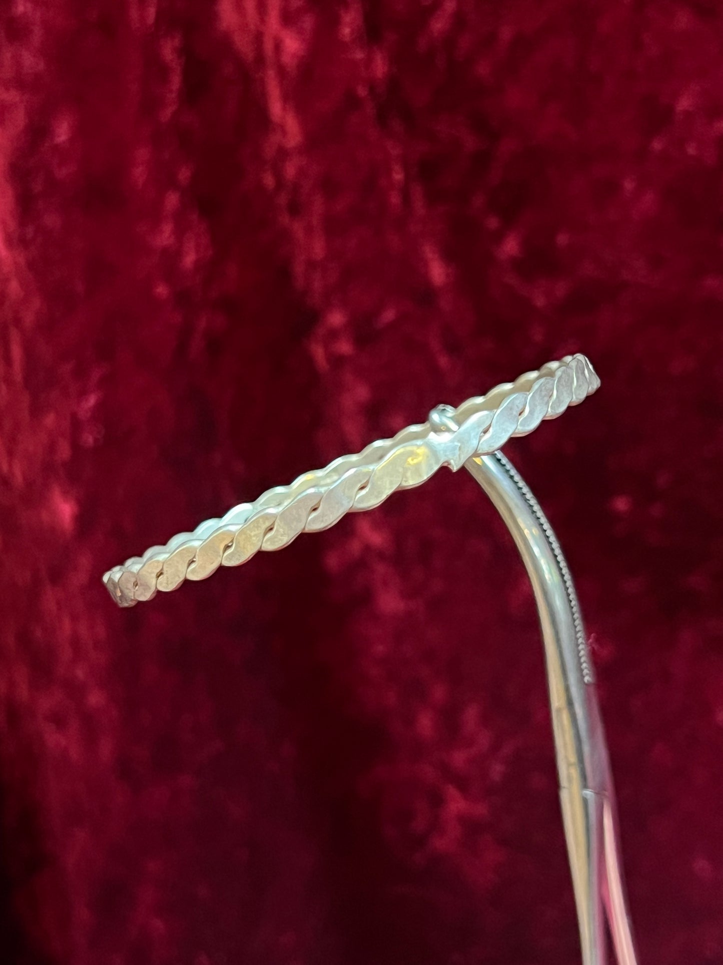 Vintage Jewelry - Bangle Bracelet - 925 Sterling Silver - Braided Twist