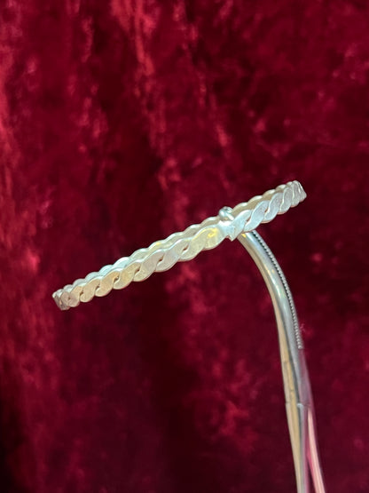 Vintage Jewelry - Bangle Bracelet - 925 Sterling Silver - Braided Twist