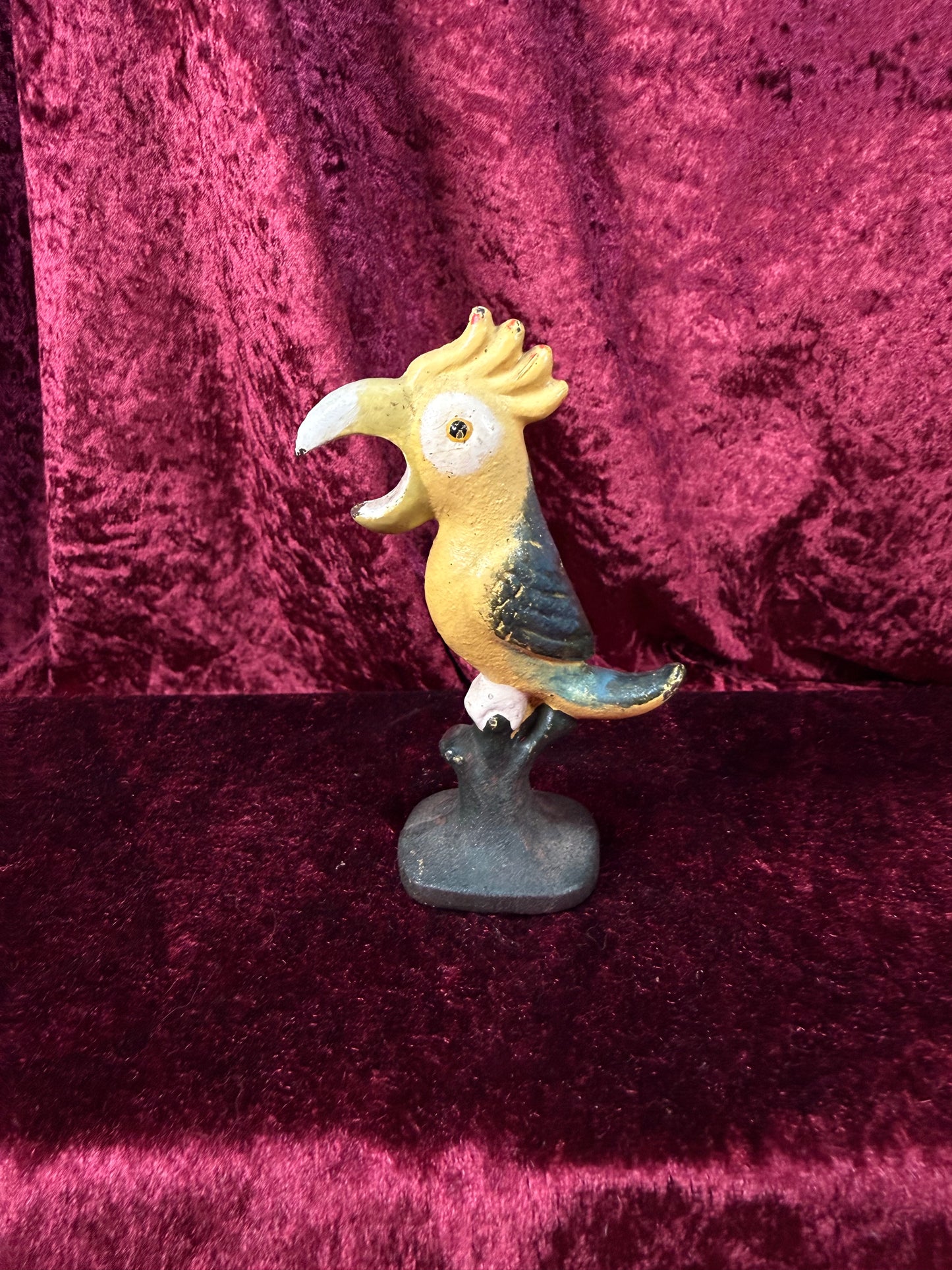 Vintage Cast Iron Bottle Opener – Yellow Parrot Figural Barware