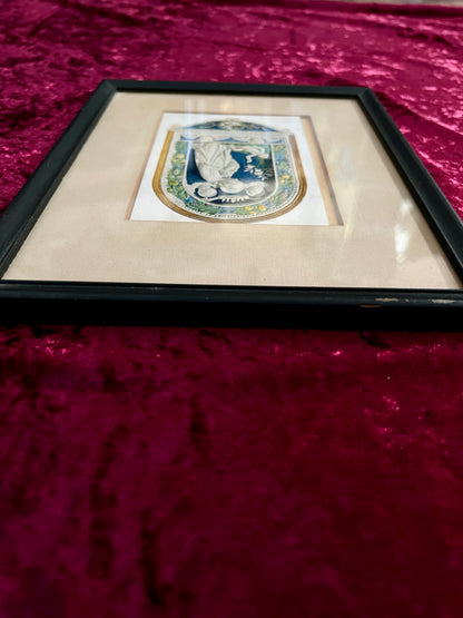 Vintage Framed Madonna and Child Print - Grecian Relief Classical Style