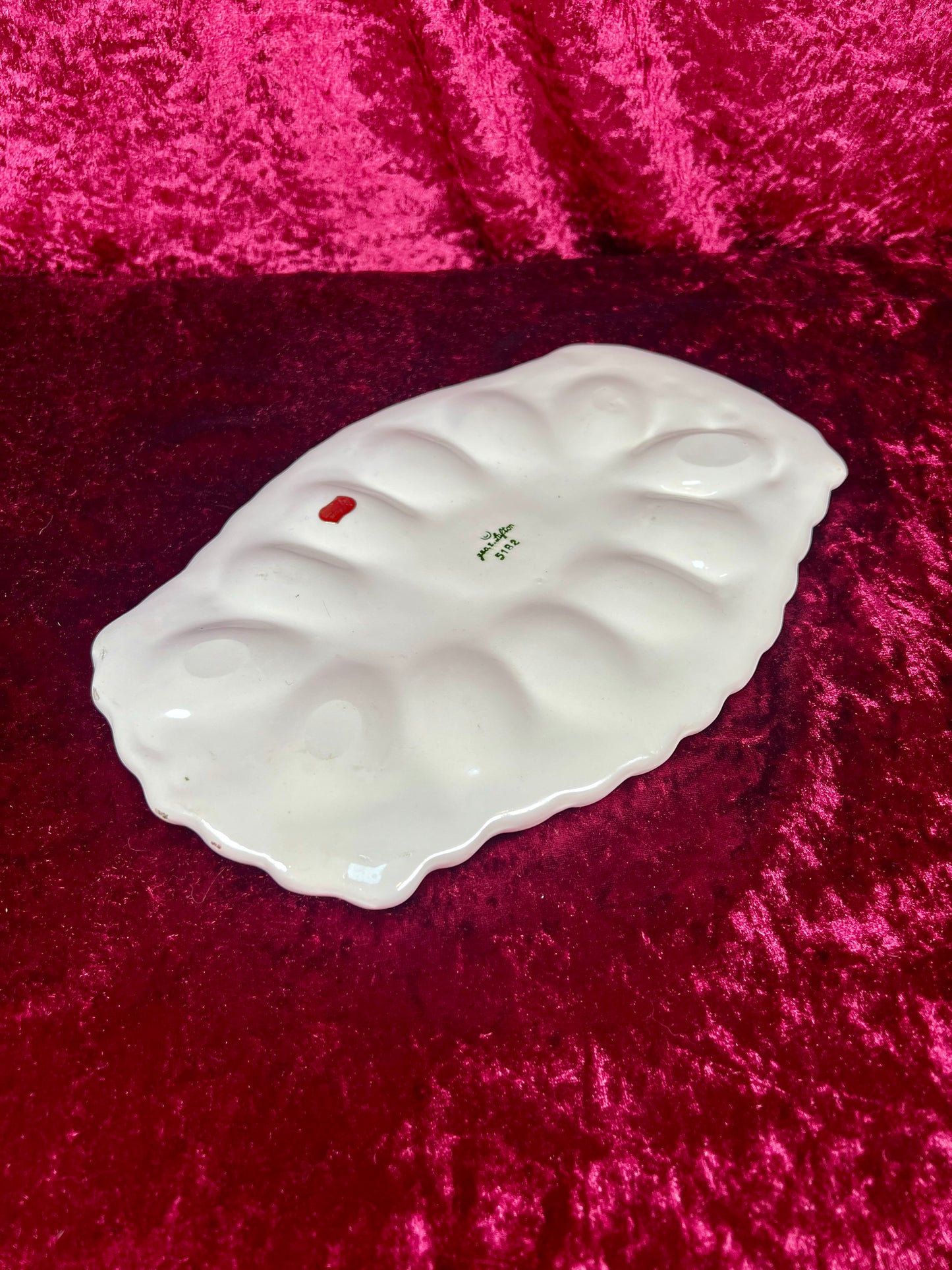 Vintage Kitchen - Ceramic Deviled Egg Serving Platter - 5182 / Yellow Daisies - Geo Z. Lefton