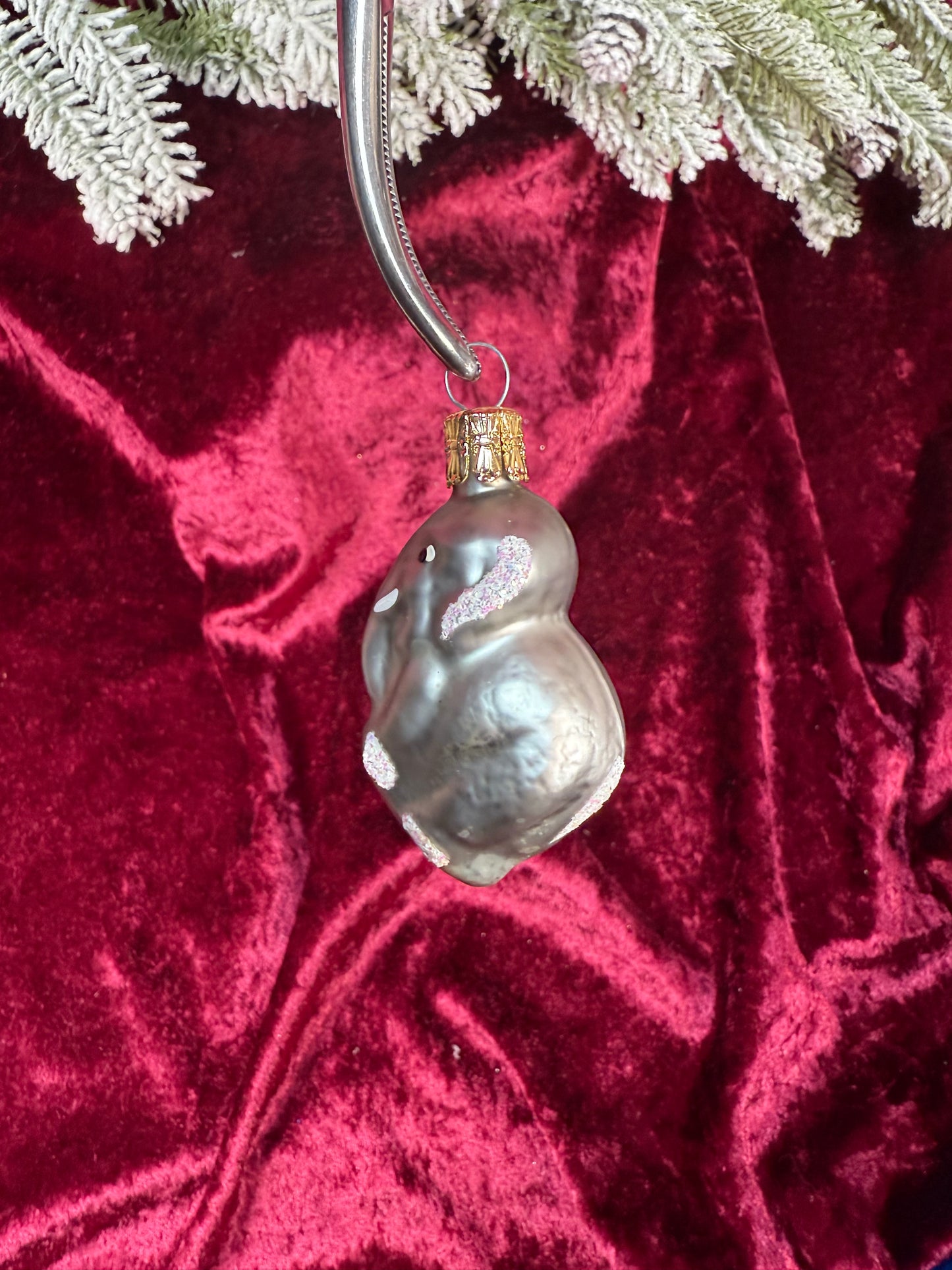Vintage Christmas - Handblown Glass Ornament - Elephant - Czech Republic