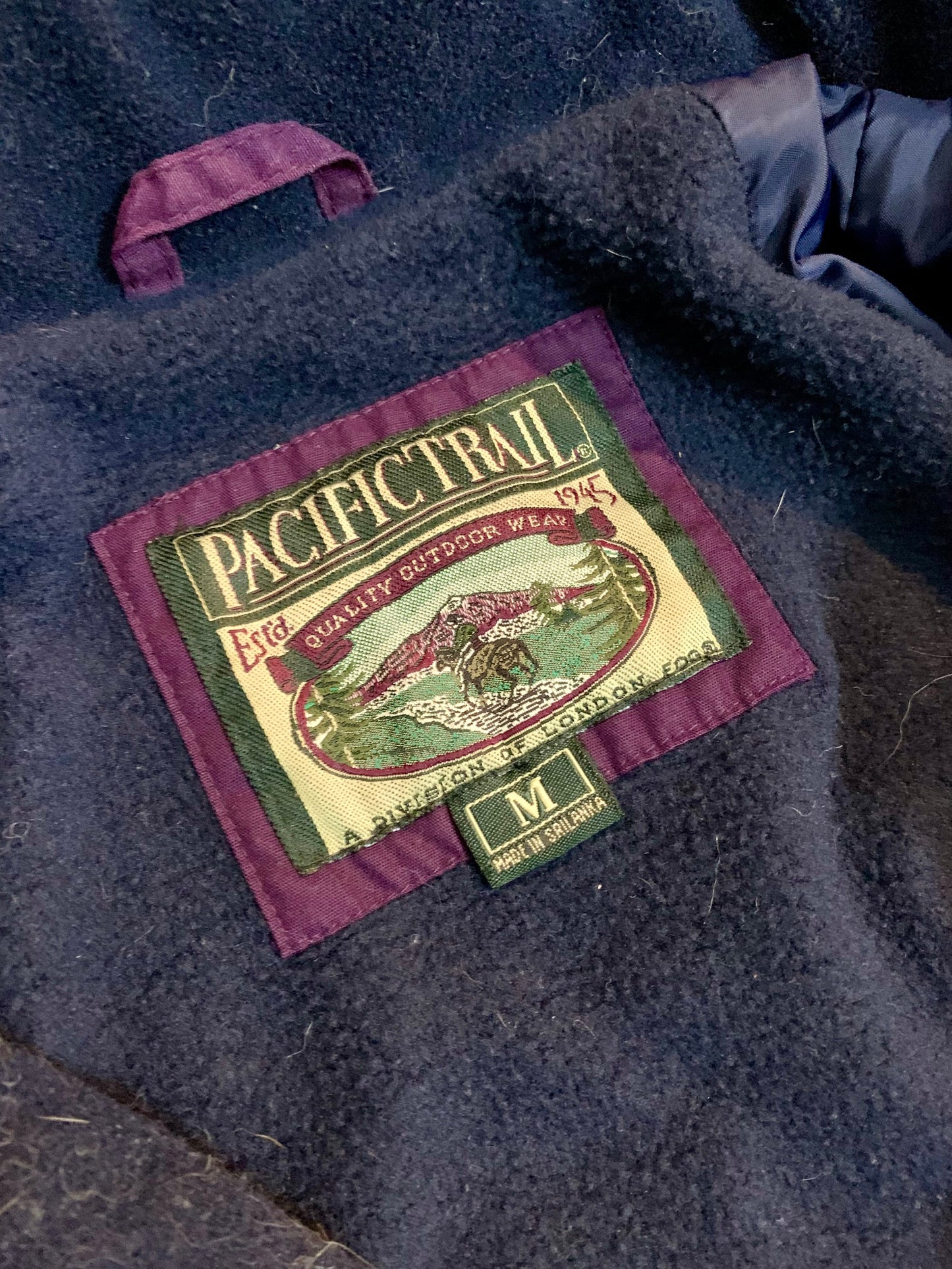 Vintage Pacific Trail Outdoor Fleece Lined Hooded Jacket - Eggplant Purple - Medium