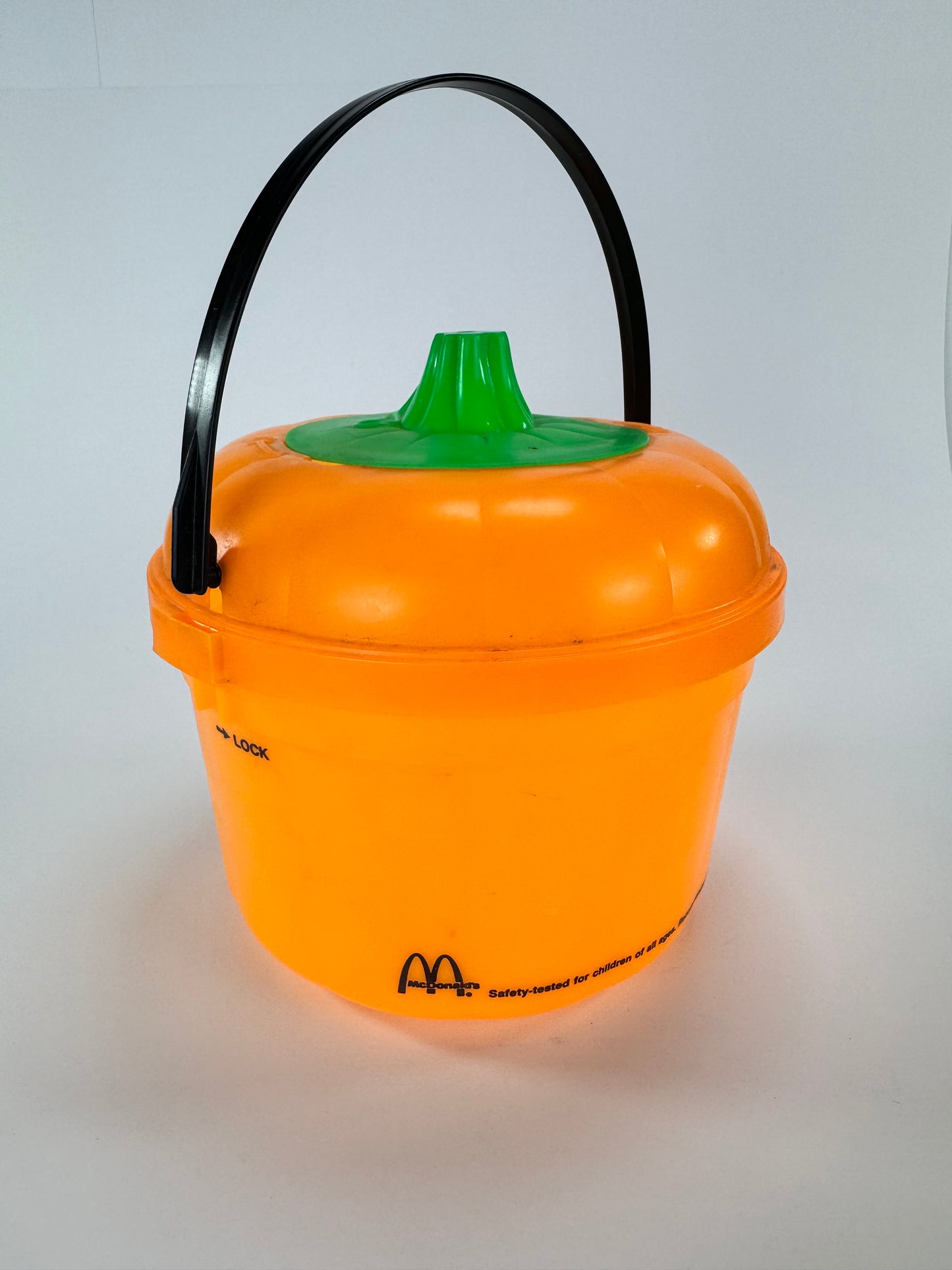 Vintage McDonalds Pumpkin Candy Bucket w/ Lid - 1991 Like New