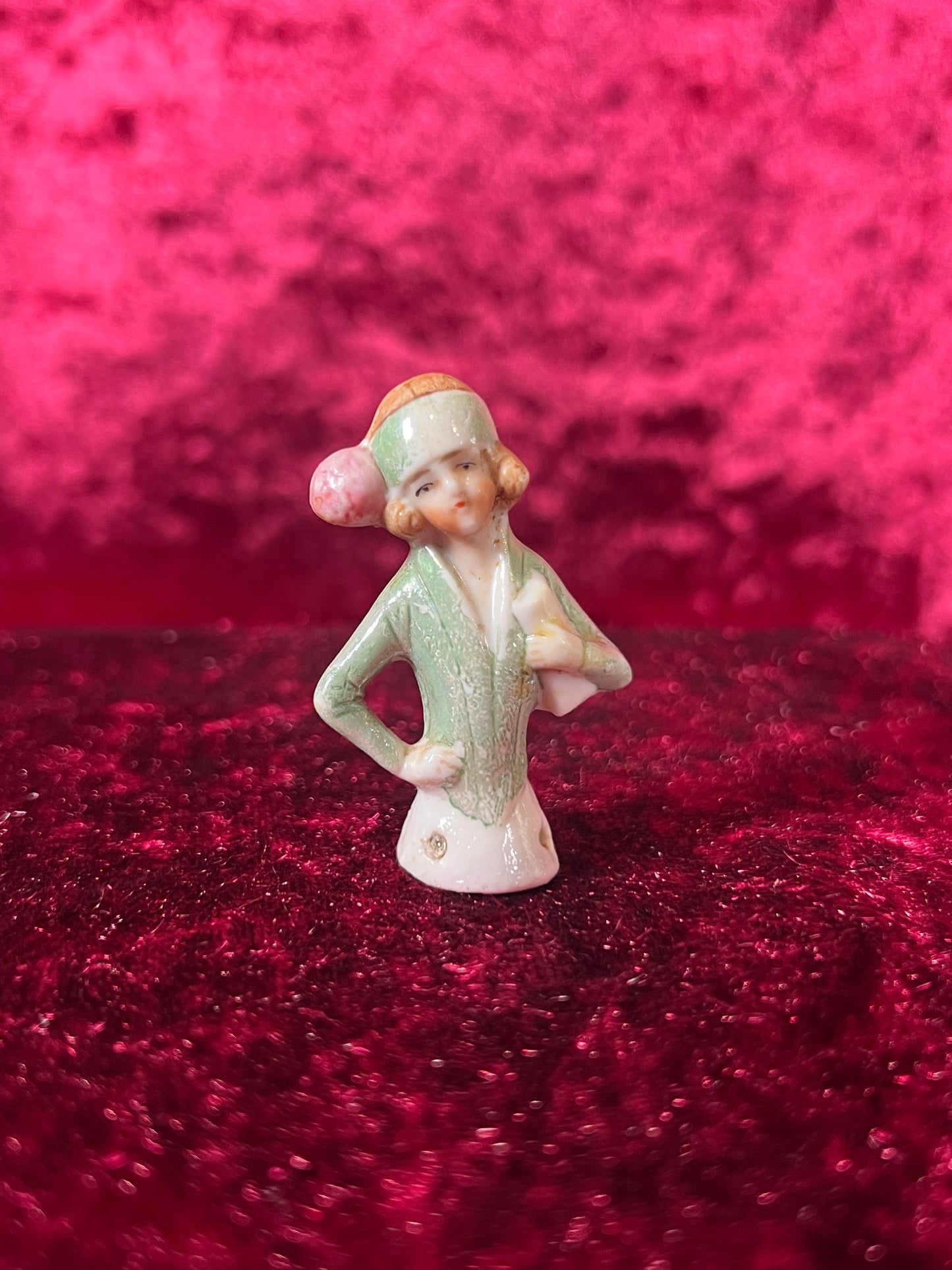 Vintage Figurine - Porcelain Miniature - Flapper Girl