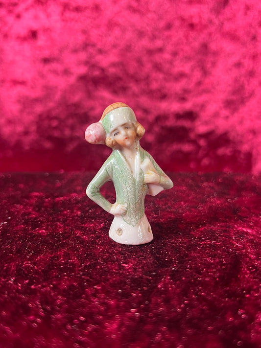 Vintage Figurine - Porcelain Miniature - Flapper Girl
