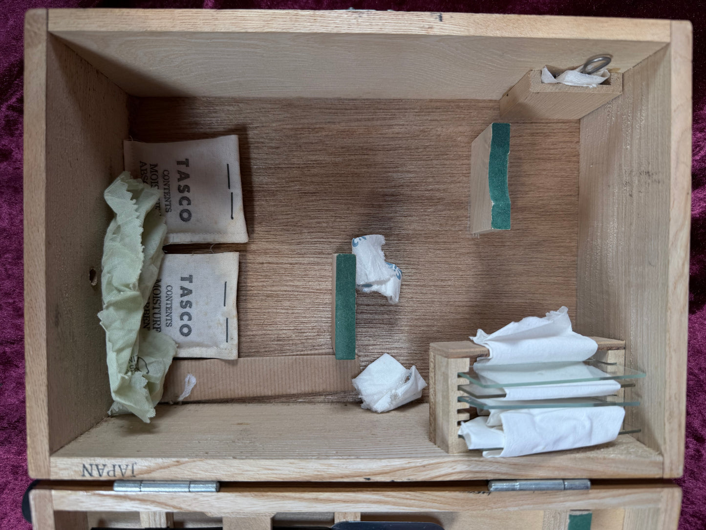 Vintage Tasco Metal Microscope Set – Complete Japanese Student Science Kit with 3 Prepared Slide Collections