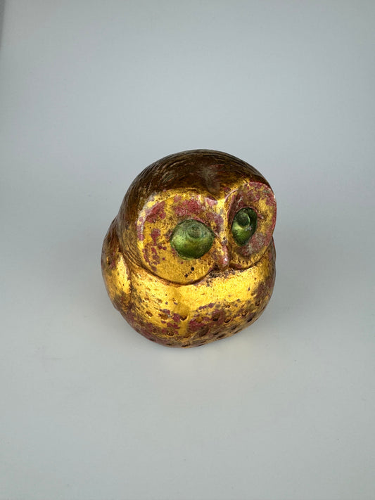 Vintage MCM Anthony McFarlin Gilt Owl Sculpture